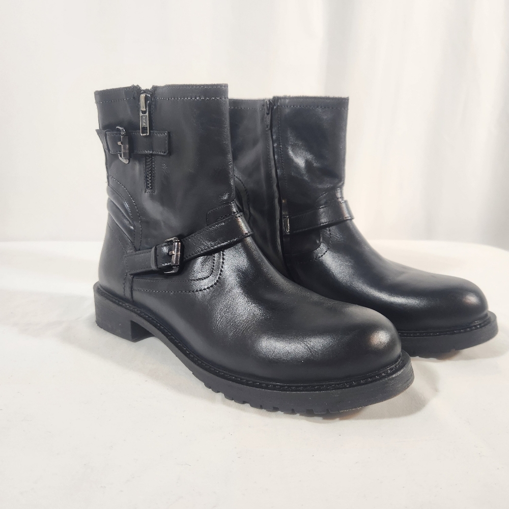 Vintage Foundry Co. Black Leather Ankle Boots with Buckle Size 11